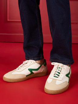 ATESBER - Mens White Casual Solid Round Toe Sneakers