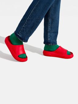 Neeman's - Unisex Red Solid Cushers Sliders
