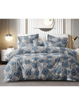 BAJO'S - 300 Tc King Bedsheet With 2 Pillow Covers Blue