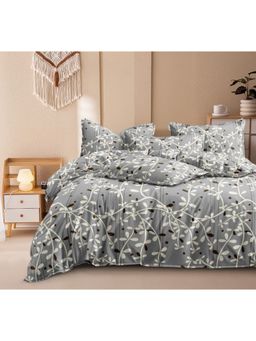 BAJO'S - 300 Tc King Bedsheet With 2 Pillow Covers Grey