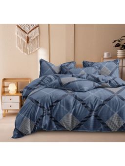 BAJO'S - 300 Tc King Bedsheet With 2 Pillow Covers Blue