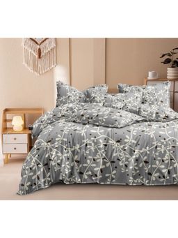 BAJO'S - 300 Tc King Bedsheet With 2 Pillow Covers Grey