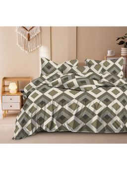 BAJO'S - 300 Tc King Bedsheet With 2 Pillow Covers Green