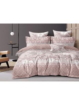 BAJO'S - 210 Tc Queen Bedsheet With 2 Pillow Covers Peach