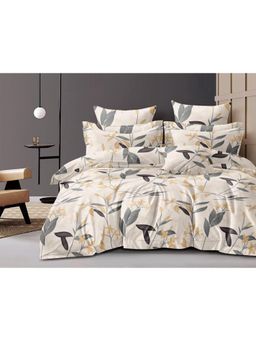 BAJO'S - 210 Tc Queen Bedsheet With 2 Pillow Covers Beige