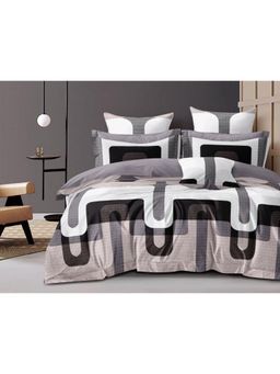BAJO'S - 210 Tc Queen Bedsheet With 2 Pillow Covers Grey