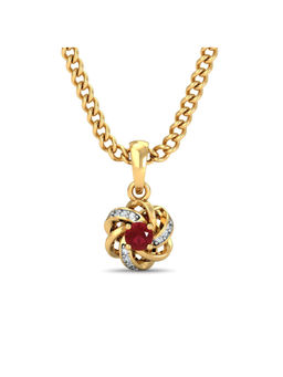 KuberBox - Manikya Ruby Pendant 18K Gold