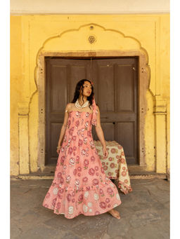 Anuvas - Petal Pink Tie Up Maxi Dress