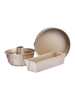 Bergner - Cento Carbon Steel 3Pc Bakeware Set-Gold