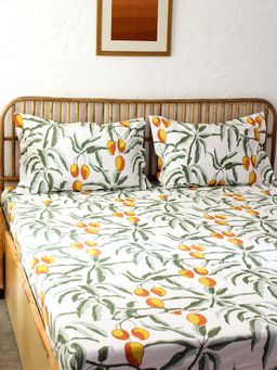House This - Bed Sheet Set Printed Amra Orange Set of 3