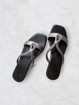 ALL TABS OPEN - Metallic Open Toe Party Wear Women Flats