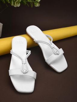 ALL TABS OPEN - White Open Toe Women Strapy Flats