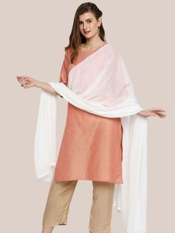 Dupatta Bazaar - Women's White Pure Cotton Dupatta