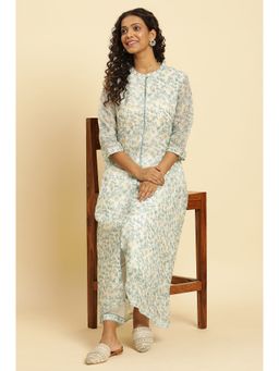W - Off White Floral Kurta