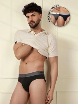 WROGN - Men Multi-Color Solid All-Day Fresh Briefs (Pack of 3)