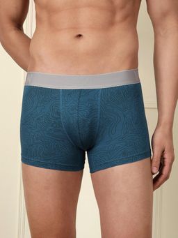 WROGN - Men Blue Pure Comfort Solid and Printed Trunks (Pack of 2)