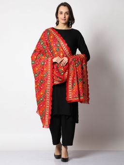 SWI STYLISH - Embroidered Chiffon Phulkari Dupatta