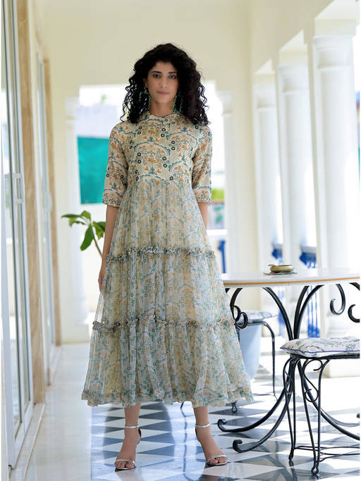 mirror work designer dresses Buy Stylish Collection At Best Prices Online Betsey Johnson Punk Label N8253T Embroidery mirror Banjara Dress Kurti Size:XLarge