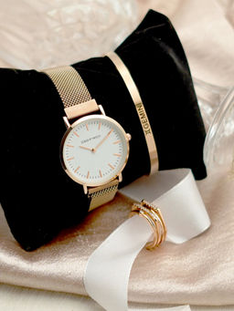 Joker and Witch - Joker & Witch White Stainless Steel Watch and Bracelet With Ring (Set of 3)