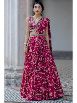 Paulmi & Harsh - Jamuni Chintz Jal Printed Lehenga (Set of 3)