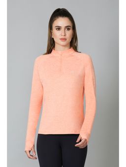 Van Heusen Woman Lingerie and Athleisure - Van Heusen Women Proactive Stretchable & Half Zip T-Shirt - Peach Plum