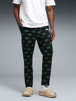 Puma - Black Comfort Weave Printed Trackpant