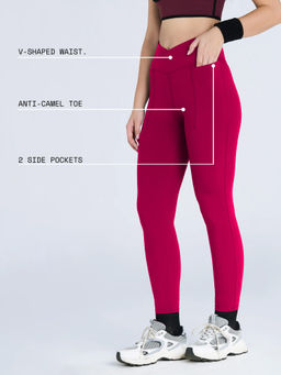 Cava Athleisure - Burgundy Ruby Hourglass Snug Tights