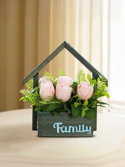 Ekhasa - Rose Flower Vase Pot with Artificial Flowers