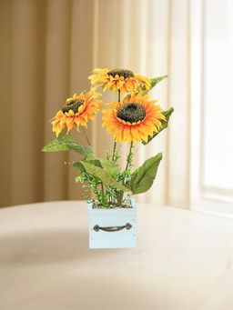 Ekhasa - Sun Flower Vase Pot with Artificial Flowers