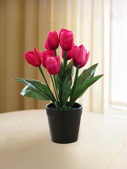 Ekhasa - Tulip Flower Vase Pot with Artificial Flowers