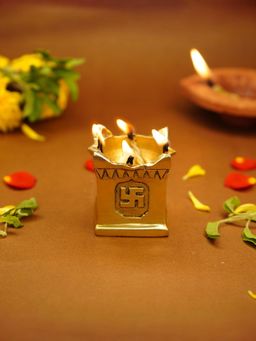 Ekhasa - 100% Pure Brass Tulsi Diya for Puja