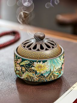 Ekhasa - Ceramic Dhoop Dani Loban Burner Holder Stand Multi-Color
