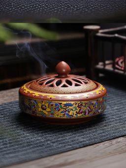 Ekhasa - Ceramic Dhoop Dani Loban Burner Holder Stand Brown