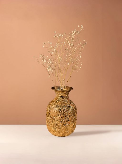 Ekhasa Unbreakable Metallic Gold Oval Flower Vase