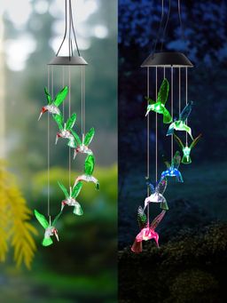 Ekhasa - Solar Hummingbird Wind Chimes Solar Powered Windchime (No Sound)