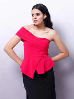 AAREIN - Fuchsia Pink One Shoulder Regular Top