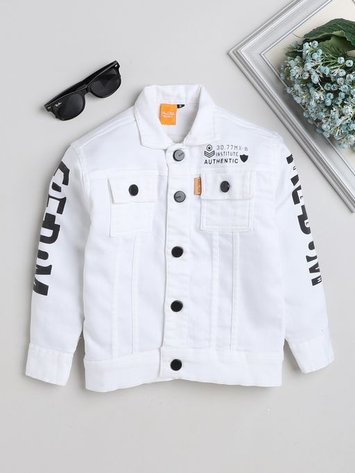 Fashion White Denim Jacket Plus Men's White Regular Fit Washed