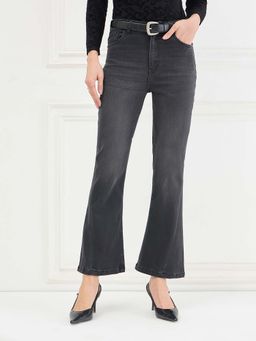 ELLE - Women Black Bootcut Fit Mid Rise Jeans