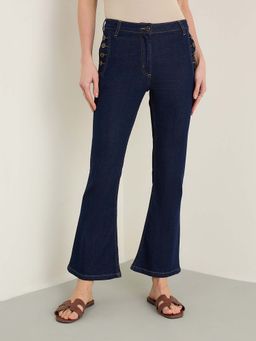 ELLE - Womens Dark Blue Bootcut Fit Jeans