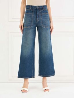 ELLE - Women Blue Wide Fit Mid Rise Jeans
