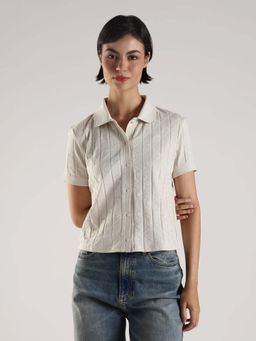 Calvin Klein - Regular Fit Cotton Spread Collar Shirt
