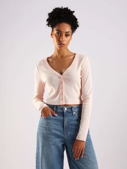 Calvin Klein - Slim Fit Cotton V-Neck Crop Top