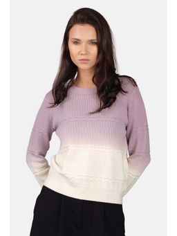 Virgio - Self Design Viscose Ombre Finish Knit Sweater For Women