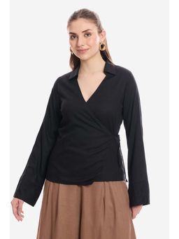 Virgio - Viscose Wrap Tie-Up Top For Women