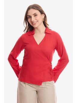 Virgio - Viscose Wrap Tie-Up Top For Women