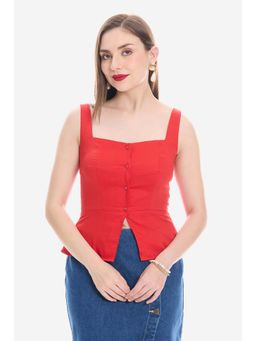 Virgio - Cotton Satin Waistcoat With Peplum For Women