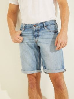 Guess - Men Blue Solid Shorts