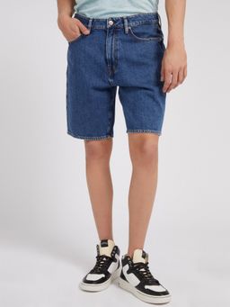 Guess - Men Blue Solid Shorts
