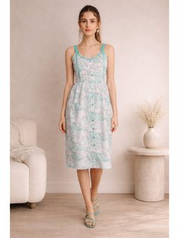 TULSATTVA - Teal Paisley Strap Midi Dress