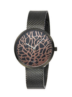 Strand by Obaku - Tangle Charcoal Black Dial Quartz Watch For Women (S700LXBBMB-DTG)